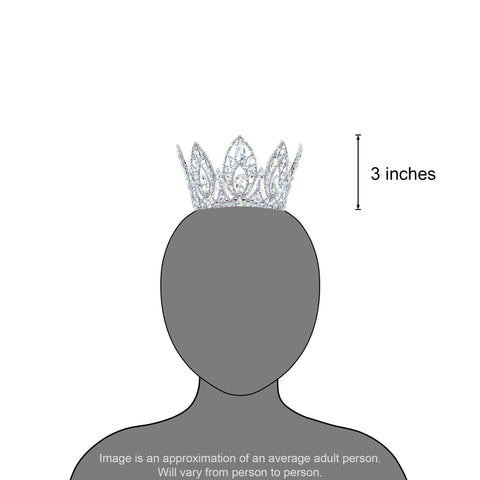 #17439 Magnificent Marquis Fixed Crown 3" Tall and 4" Diameter Tiaras up to 4 Rhinestone Jewelry Corporation