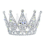 #17545 Regal Splendor Small Crown - 4" Tall Tiaras up to 4" Rhinestone Jewelry Corporation