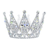 #17545 Regal Splendor Small Crown - 4" Tall Tiaras up to 4" Rhinestone Jewelry Corporation