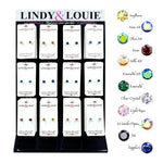 Trendy Jewelry #17429 - Lindy & Louie Color CZ Earring Assortment with Display