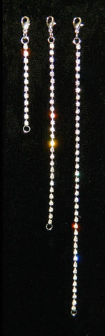 Rhinestone Necklace Extenders - Silver Plated