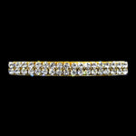 #11076G - 2 Row Rhinestone Barrette - Gold Barrettes Rhinestone Jewelry Corporation