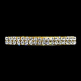 #11076G - 2 Row Rhinestone Barrette - Gold Barrettes Rhinestone Jewelry Corporation