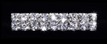 #14149ABS - 2 Row Chunky Stone Barrette - AB Silver Barrettes Rhinestone Jewelry Corporation