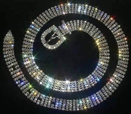 Rhinestone Belt - 5 Rows - 48" Belts Rhinestone Jewelry Corporation