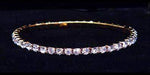 #11950 Single Row Stretch Rhinestone Bracelet -  Clear Crystal Gold Bracelets Rhinestone Jewelry Corporation