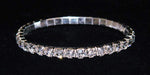 #11950 Single Row Stretch Rhinestone Bracelet -  Clear Crystal  Silver