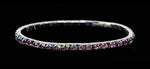 #11950 Single Row Stretch Rhinestone Bracelet - Light Amethyst AB Crystal  Silver