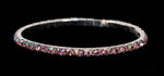 #11950 Single Row Stretch Rhinestone Bracelet -  Rose AB Crystal  Silver