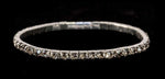 #11950 Single Row Stretch Rhinestone Bracelet - Velvet (Gray)  Silver
