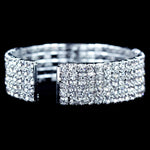 Bracelets #16514 - 5 Row Coil Rhinestone Cuff Bracelet
