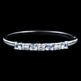 #17188 - Alternating Baguette and Square Cut CZ Cuff Bracelet Bracelets Rhinestone Jewelry Corporation
