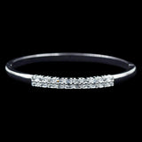 Bracelets #17191 -Double Row Baguette CZ Cuff Bracelet