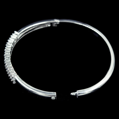 Bracelets #17191 -Double Row Baguette CZ Cuff Bracelet