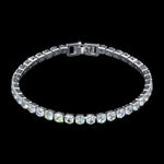 Bracelets #17274-CZ Tennis Bracelet - 7.25" 4mm Stones Silver