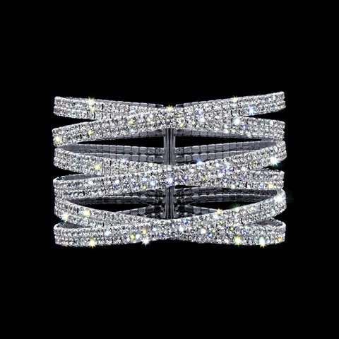 Bracelets #17295 - 3 Row Criss Cross Coil Bracelet