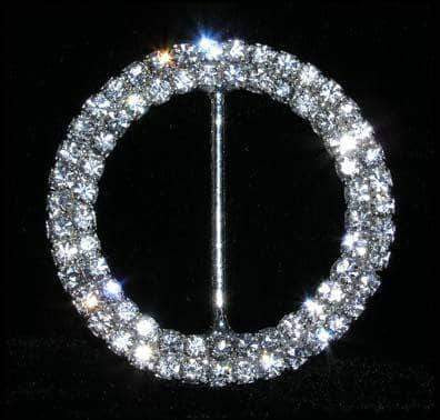 #14580 - 2 Row 1.75" Round Buckle Buckles & Slides Rhinestone Jewelry Corporation