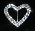#14584 - 2 Row 2" Heart Buckle (Limited Supply) Buckles & Slides Rhinestone Jewelry Corporation