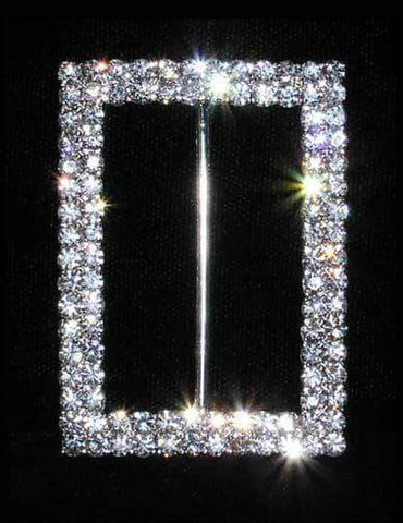 #6583 - Tall Rectangle Buckle (Limited Supply) Buckles & Slides Rhinestone Jewelry Corporation