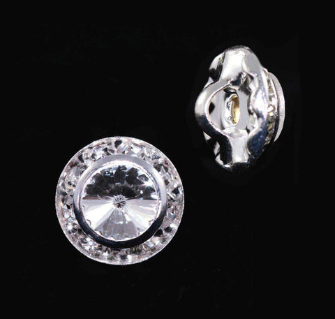 11mm Rondel Button with Crystal Rivoli Center - 11790/11mm
