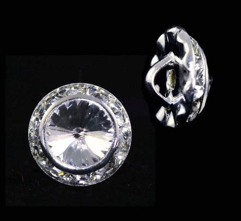 13mm Rondel Button with Crystal Rivoli Center - 11790/13mm