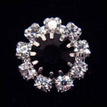 #14062 Medium Rhinestone Rosette Button - Jet Center Buttons - Round Rhinestone Jewelry Corporation