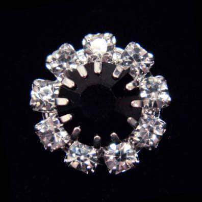 #14062 Medium Rhinestone Rosette Button - Jet Center Buttons - Round Rhinestone Jewelry Corporation