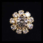 #14063G Small Rhinestone Rosette Button - Gold Plated