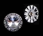 #14996 - 18mm Rondel Button with Crystal Rivoli Center Buttons - Round Rhinestone Jewelry Corporation