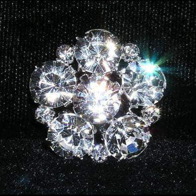 #15377 - Large Rhinestone Cluster Button - Approx. 1" (Limited Supply) Buttons - Round Rhinestone Jewelry Corporation