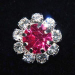 9/16" Rosette Button - #1215 Rose - Silver Plated (October) (Limited Supply)