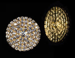 Round Pave Button with Stone Center - Large - #7101- Gold Plated