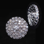 Round Pave Button with Stone Center - Medium - #7100 Buttons - Round Rhinestone Jewelry Corporation