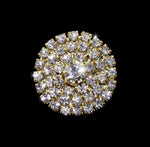 Round Pave Button with Stone Center - Medium - #7100G Gold Plated