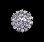 Round Pave Button with Stone Center - Small - #7099 Buttons - Round Rhinestone Jewelry Corporation