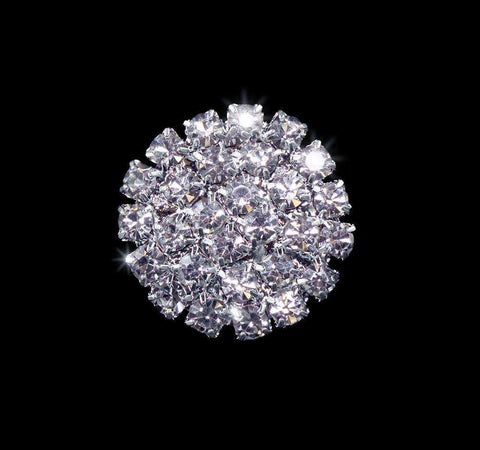 Small Pave Button #5793SM - 5/8" Buttons - Round Rhinestone Jewelry Corporation