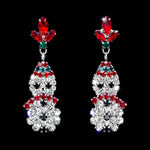 #17314- Dangle Snowman Earrings Christmas Jewelry Rhinestone Jewelry Corporation