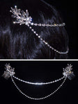 #16302 - Crystal Leaves Dual Hair Comb with Connecting Chains (Limited Supply)