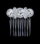 #16857 - Triple Rosette Hair Comb Combs Rhinestone Jewelry Corporation