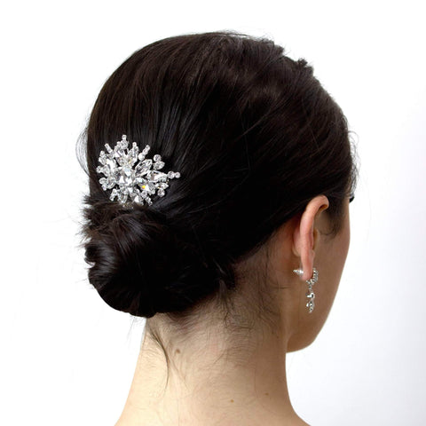 #16871 - Elegant Burst Hair Comb Combs Rhinestone Jewelry Corporation