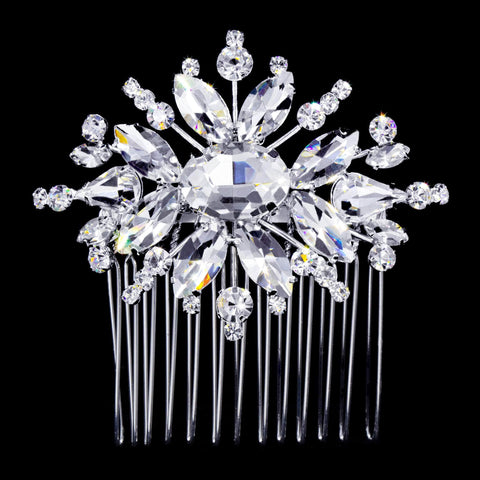 #16871 - Elegant Burst Hair Comb Combs Rhinestone Jewelry Corporation