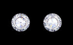 #12535 11mm Rondel with Rivoli Button Rhinestone Dance Earrings - Rhinestone Jewelry Corporation