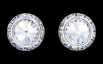 #12537 16mm Rondel with Rivoli Button Dance Earrings Earrings - Button Rhinestone Jewelry Corporation