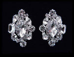 #13106 -  Rhinestone Oval X Earrings
