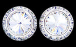 #14999 20mm Rhinestone Rondel with Rivoli Button Earrings Earrings - Button Rhinestone Jewelry Corporation