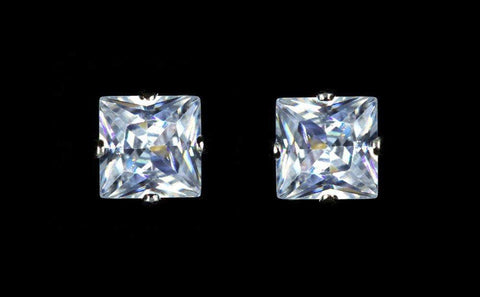 Earrings - Button #17198 - Square CZ Stud Earrings