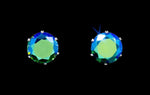 3.0 Carat CZ Emerald AB Stud Earrings (#17046-205ab) Earrings - Button Rhinestone Jewelry Corporation