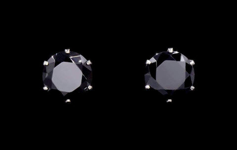 3.0 Carat CZ Jet Stud Earrings (#17046-280)