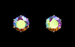 3.0 Carat CZ Lt Smoke Topaz AB Stud Earrings (#17046-221ab) Earrings - Button Rhinestone Jewelry Corporation