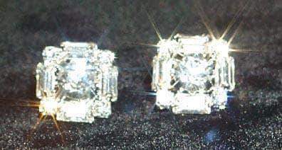 Square Baguette Earring #12245 Earrings - Button Rhinestone Jewelry Corporation